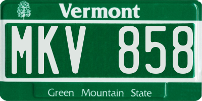 VT license plate MKV858