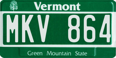 VT license plate MKV864