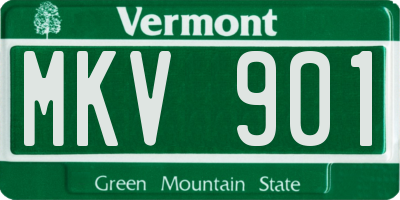 VT license plate MKV901