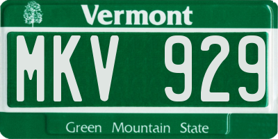 VT license plate MKV929