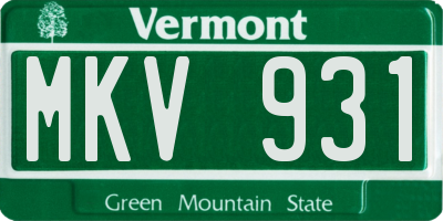 VT license plate MKV931
