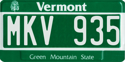 VT license plate MKV935