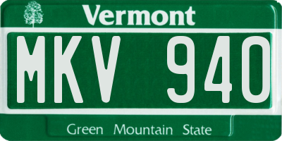 VT license plate MKV940