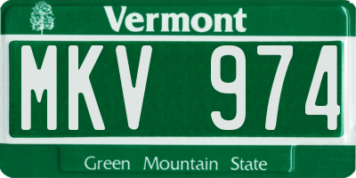 VT license plate MKV974