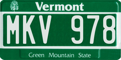 VT license plate MKV978