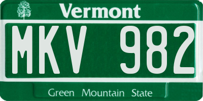 VT license plate MKV982
