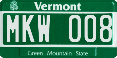 VT license plate MKW008