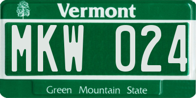 VT license plate MKW024