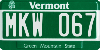 VT license plate MKW067