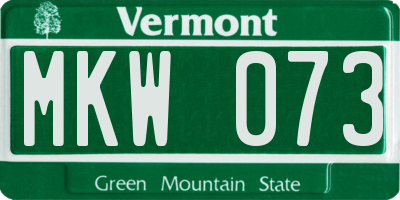 VT license plate MKW073