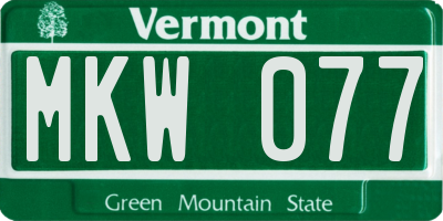 VT license plate MKW077