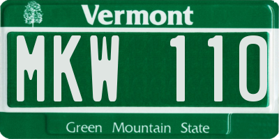 VT license plate MKW110