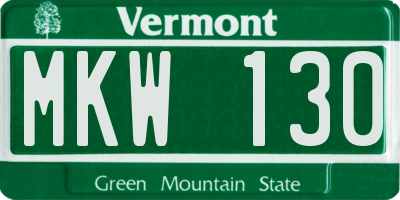 VT license plate MKW130