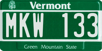 VT license plate MKW133
