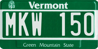 VT license plate MKW150