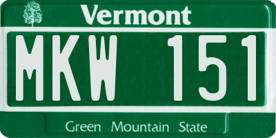 VT license plate MKW151