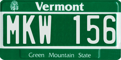 VT license plate MKW156