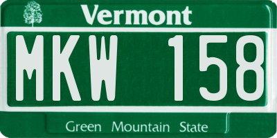 VT license plate MKW158
