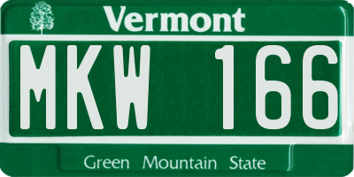 VT license plate MKW166