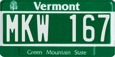 VT license plate MKW167
