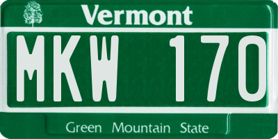 VT license plate MKW170