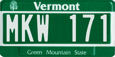 VT license plate MKW171