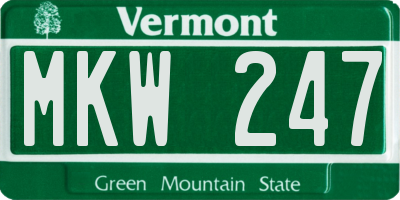 VT license plate MKW247