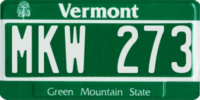 VT license plate MKW273