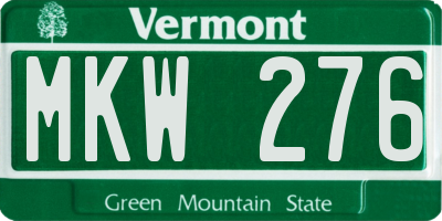 VT license plate MKW276