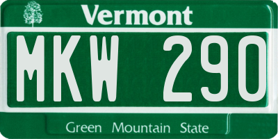 VT license plate MKW290
