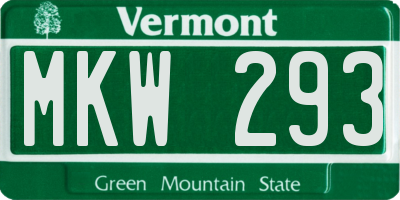 VT license plate MKW293