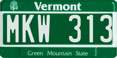 VT license plate MKW313