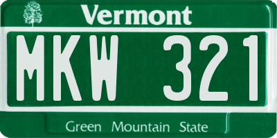 VT license plate MKW321