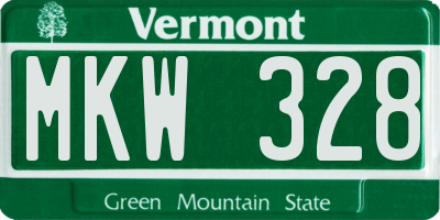VT license plate MKW328