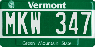 VT license plate MKW347