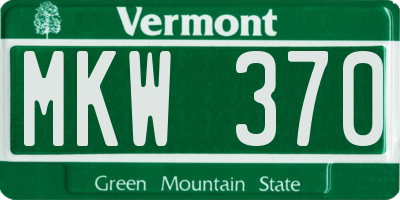 VT license plate MKW370