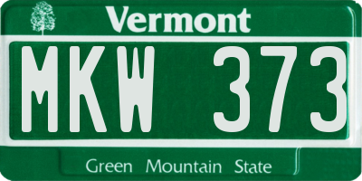 VT license plate MKW373