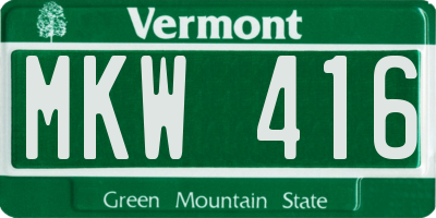 VT license plate MKW416