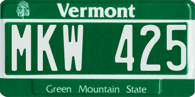 VT license plate MKW425