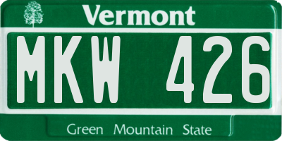 VT license plate MKW426