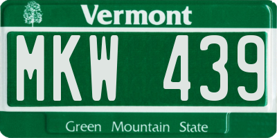 VT license plate MKW439