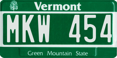 VT license plate MKW454