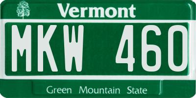 VT license plate MKW460