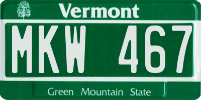 VT license plate MKW467