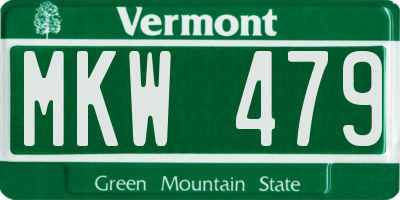 VT license plate MKW479