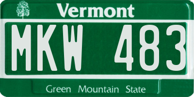 VT license plate MKW483