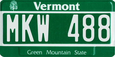 VT license plate MKW488