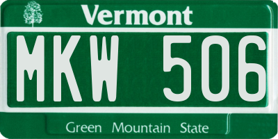 VT license plate MKW506