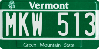 VT license plate MKW513