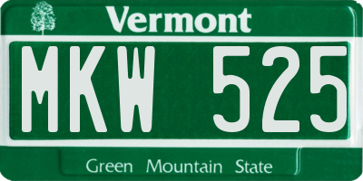 VT license plate MKW525